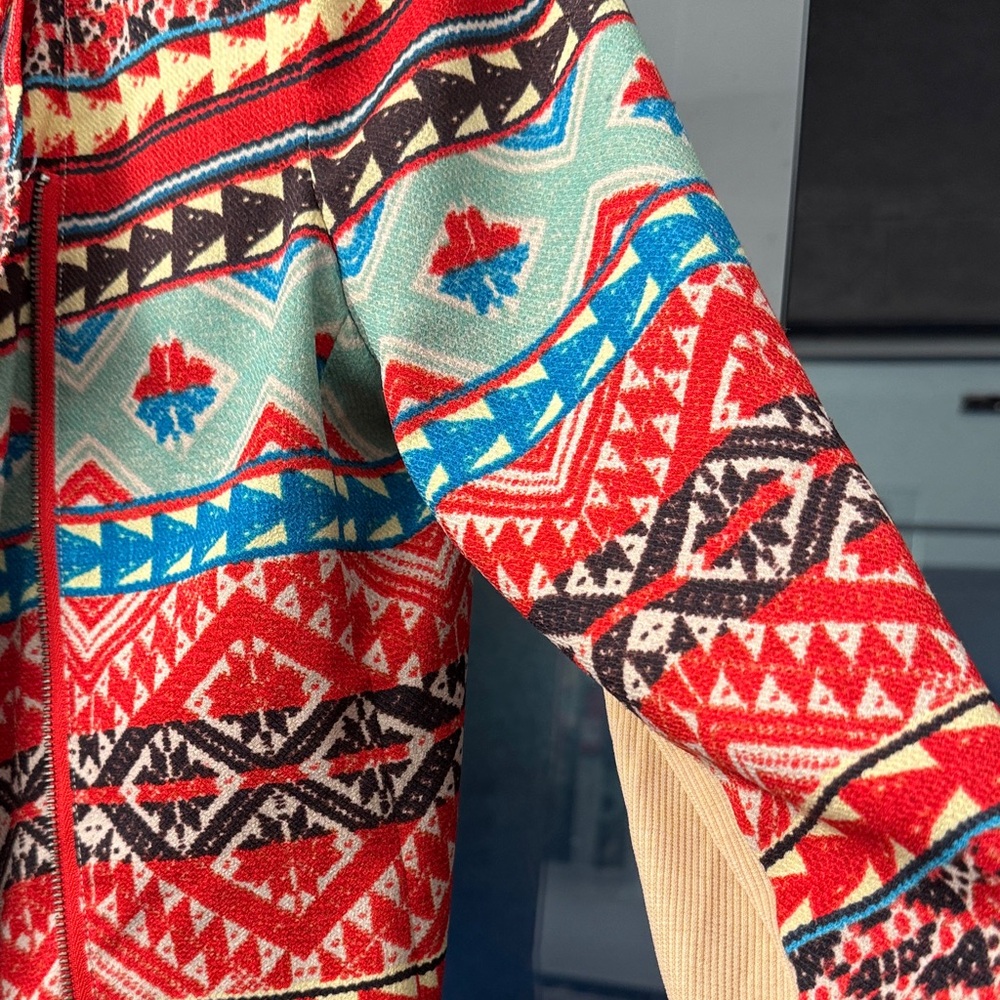 Bcbgmaxazria Red Multicolor Patterned Blazer - image 3